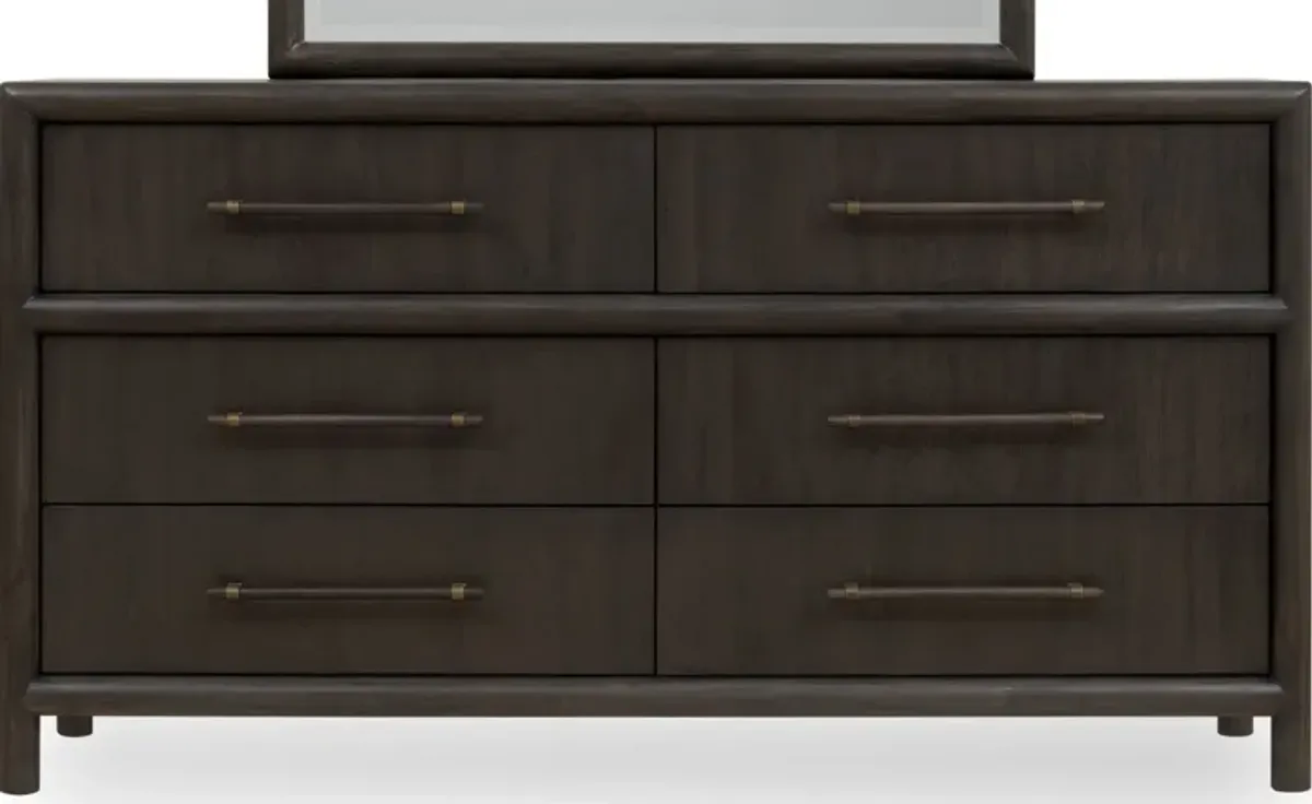 Dorsey Six Drawer Dresser in Basalt Grey