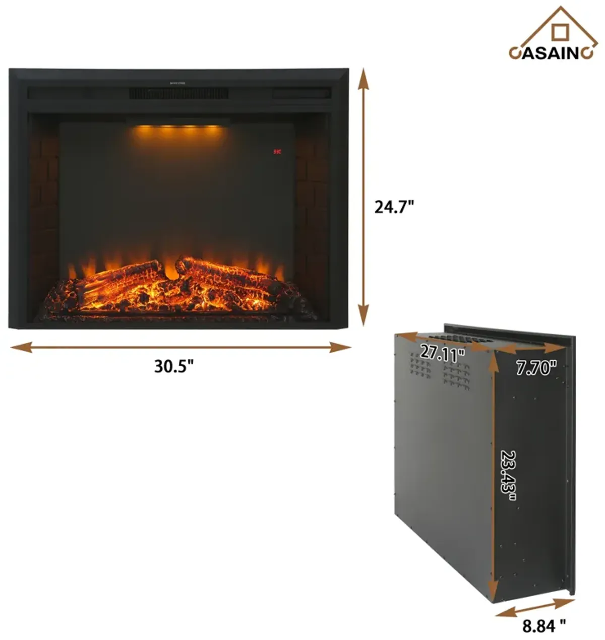 LED Electric Fireplace wall TV stand