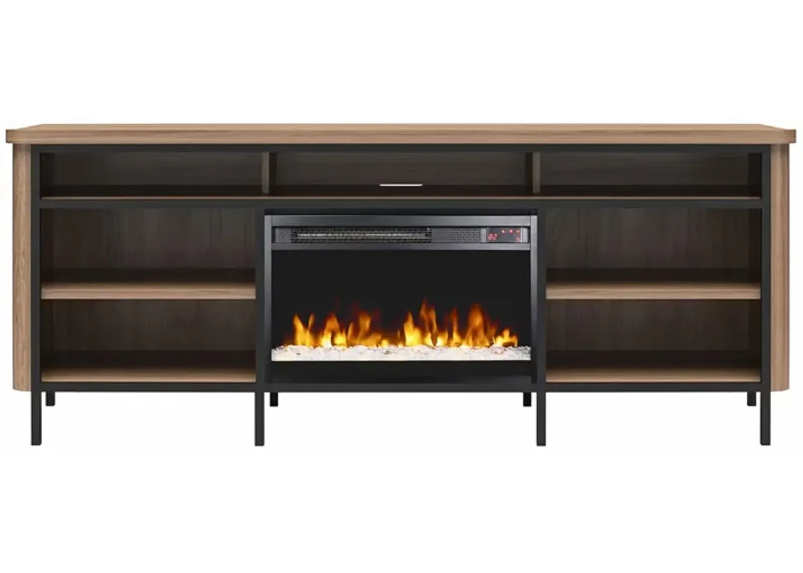 Danton Electric Fireplace Space Heater TV Console for TVs up to 75", Walnut