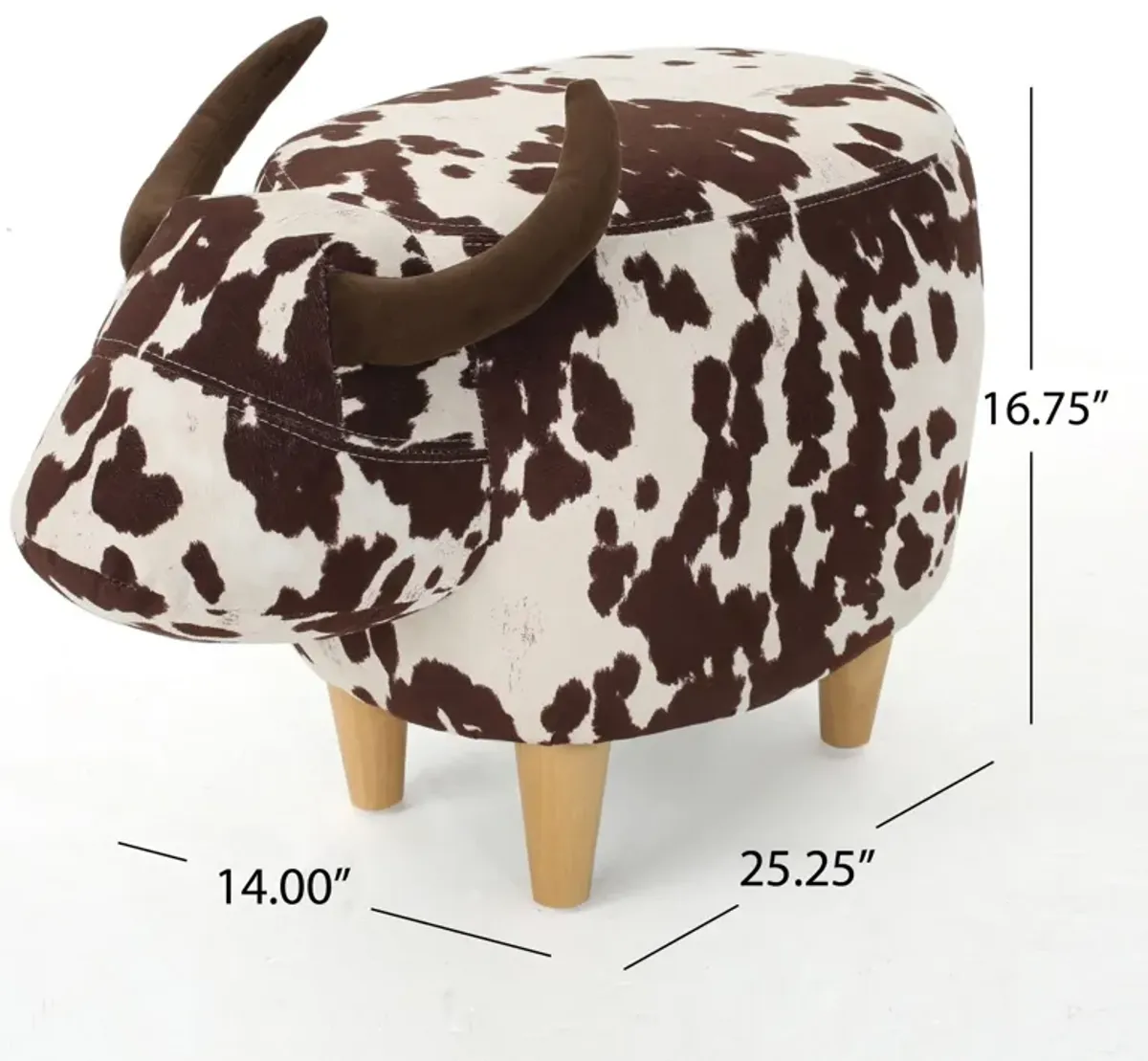 Merax Velvet Cow-Shaped Ottoman Foot Stool