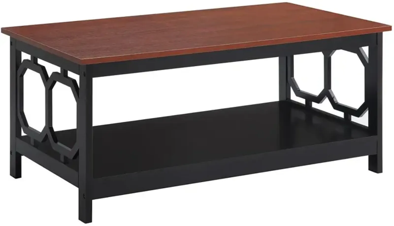 Convience Concept, Inc. Omega Coffee Table with Shelf Cherry/Black