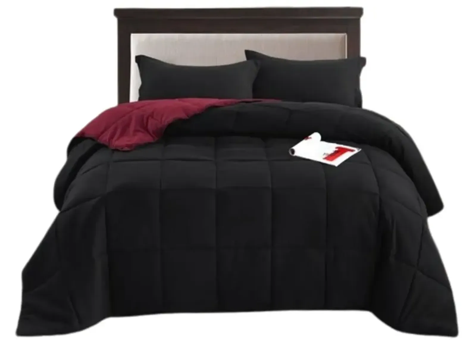 Hivvago Traditional Microfiber Reversible 3 Piece Comforter Set