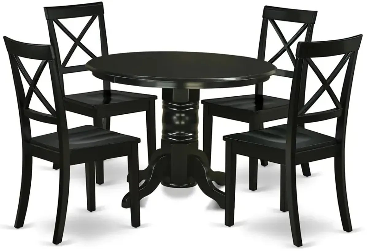 Dining Room Set Black, SHBO5-BLK-W