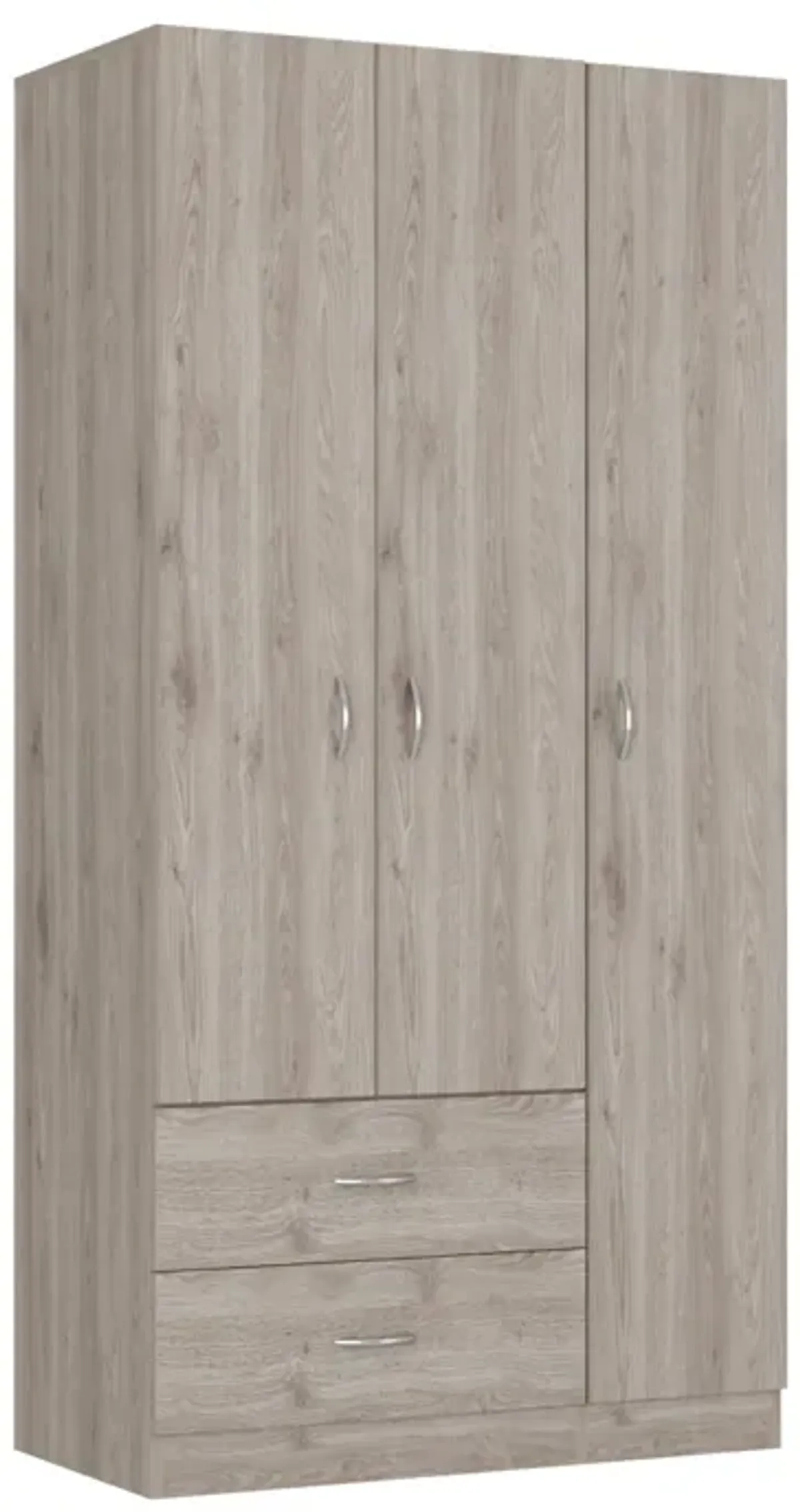 Three Door Armoire Clark, Bedroom, Light Gray