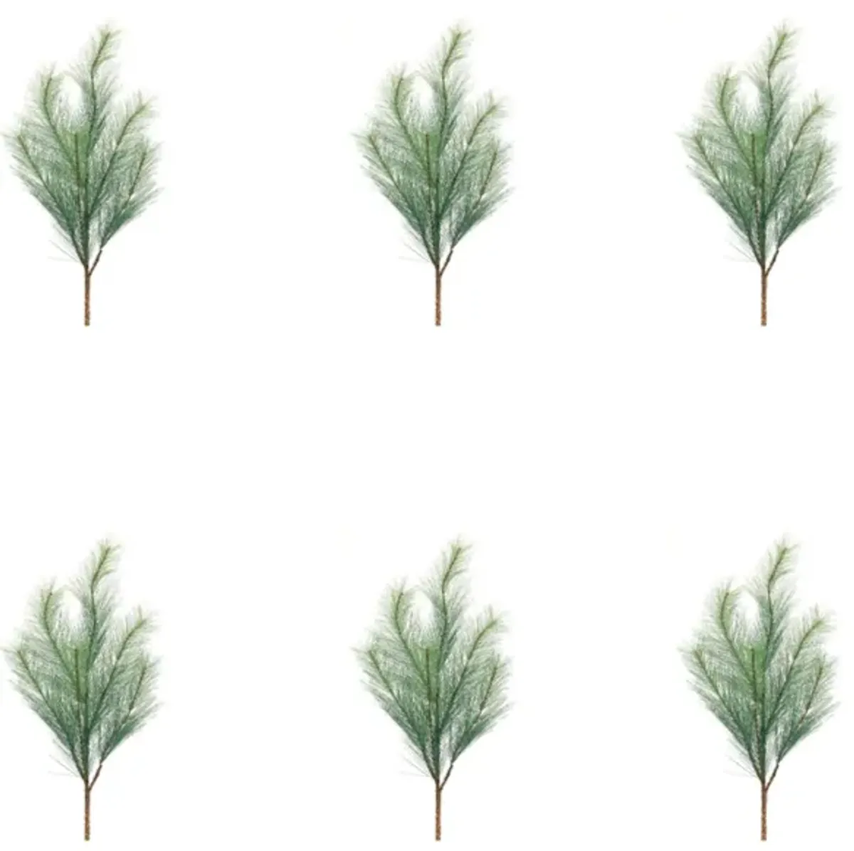 Long Needle Pine Spray Set of 6 for Holiday and Winter Arrangements