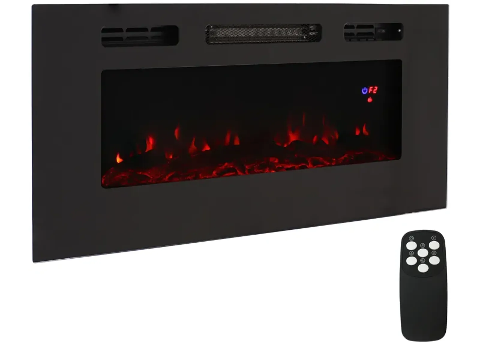 Sunnydaze 40 in Sophisticated Hearth Indoor Electric Fireplace - Black