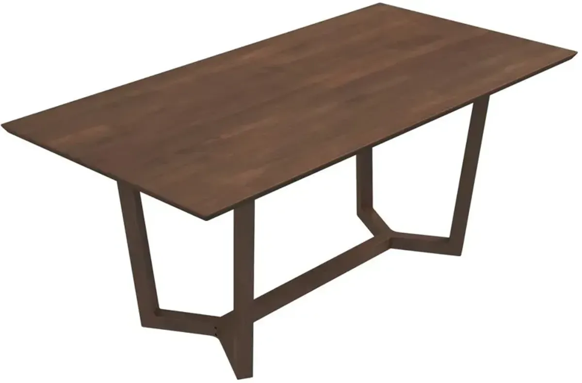 Ashcroft Furniture Co Marina Mid-Century Modern Solid Wood Dining Table in Brown