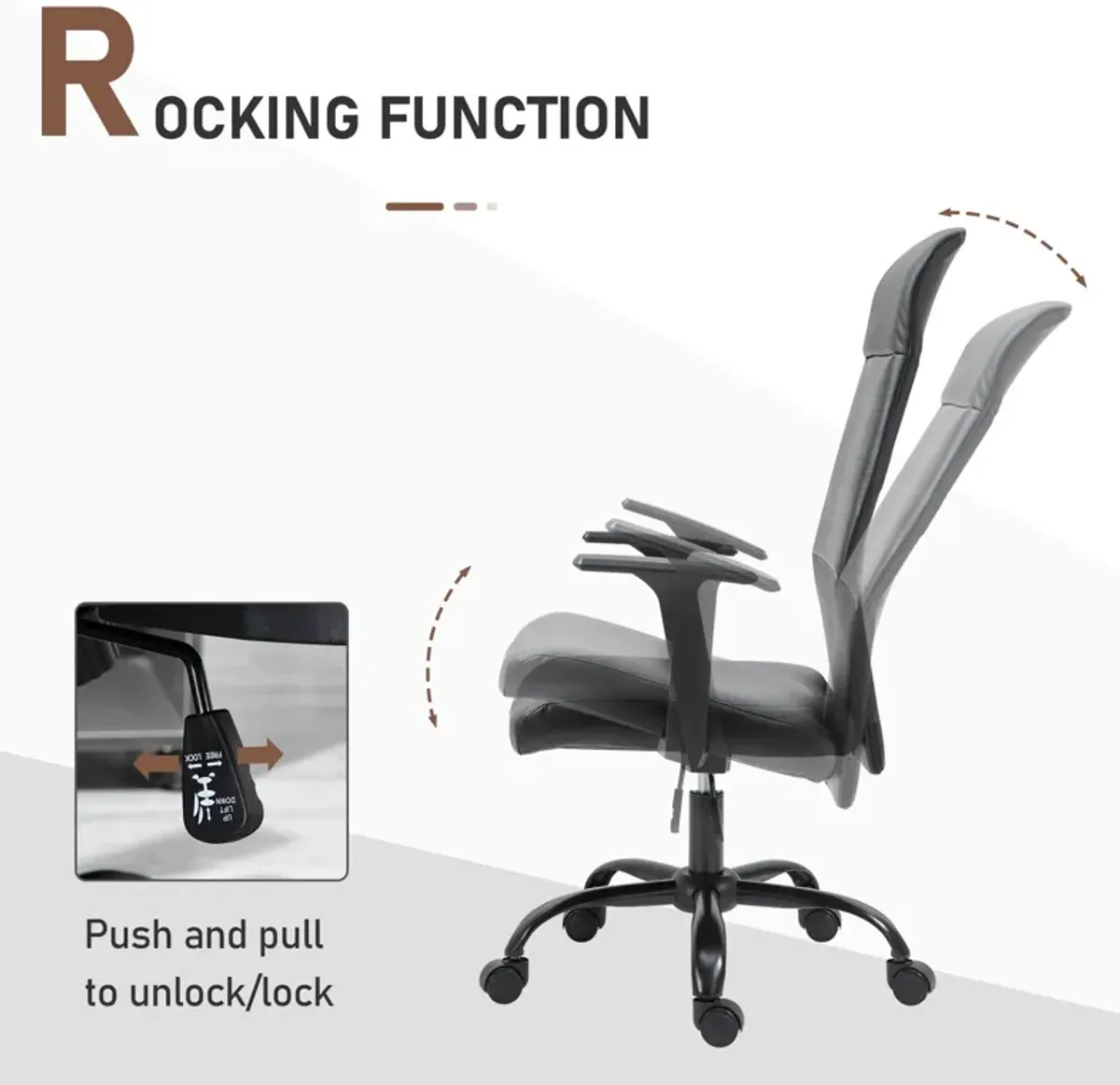 Black Executive Comfort: High-Back Faux Leather Office Chair