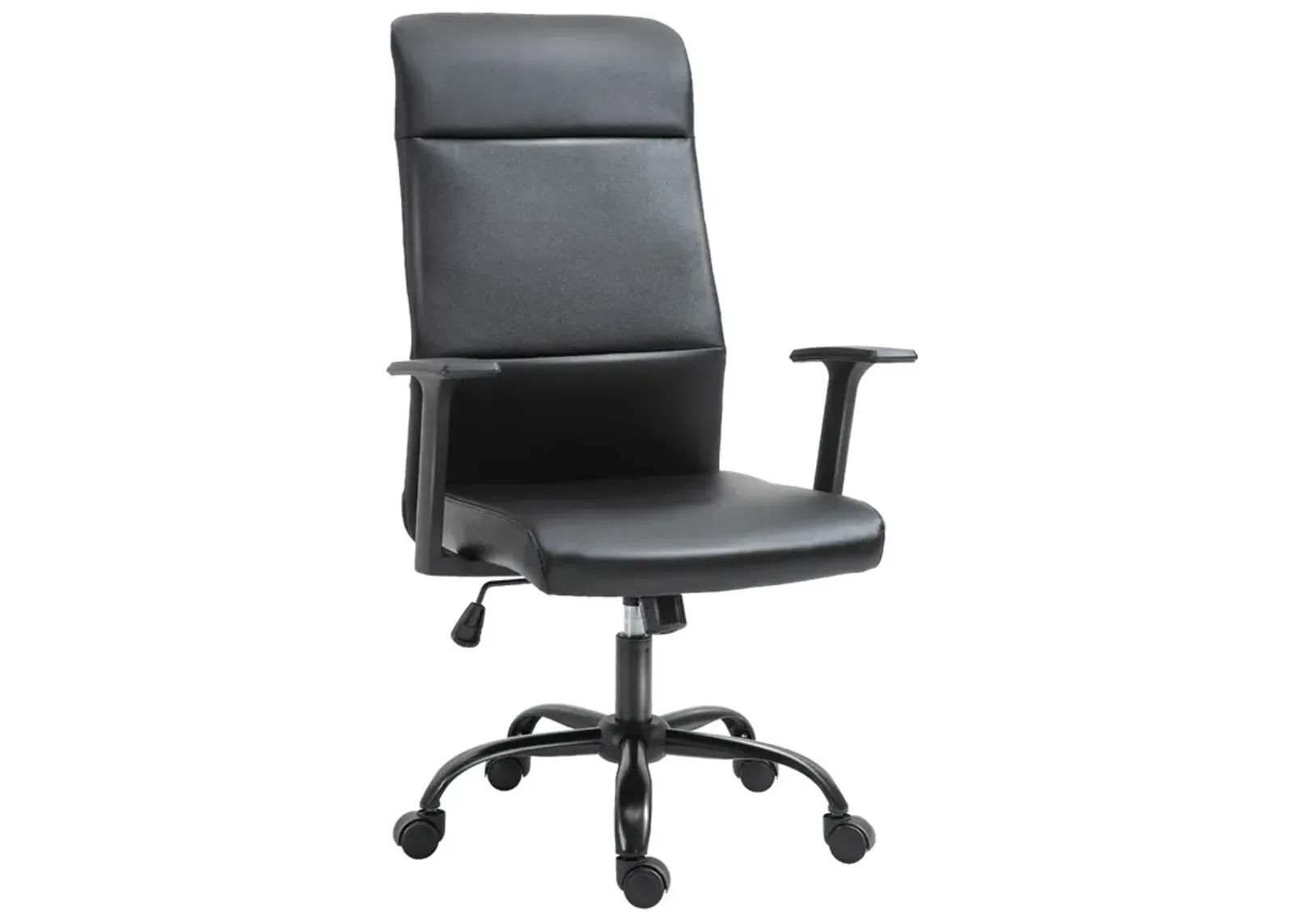 Black Executive Comfort: High-Back Faux Leather Office Chair