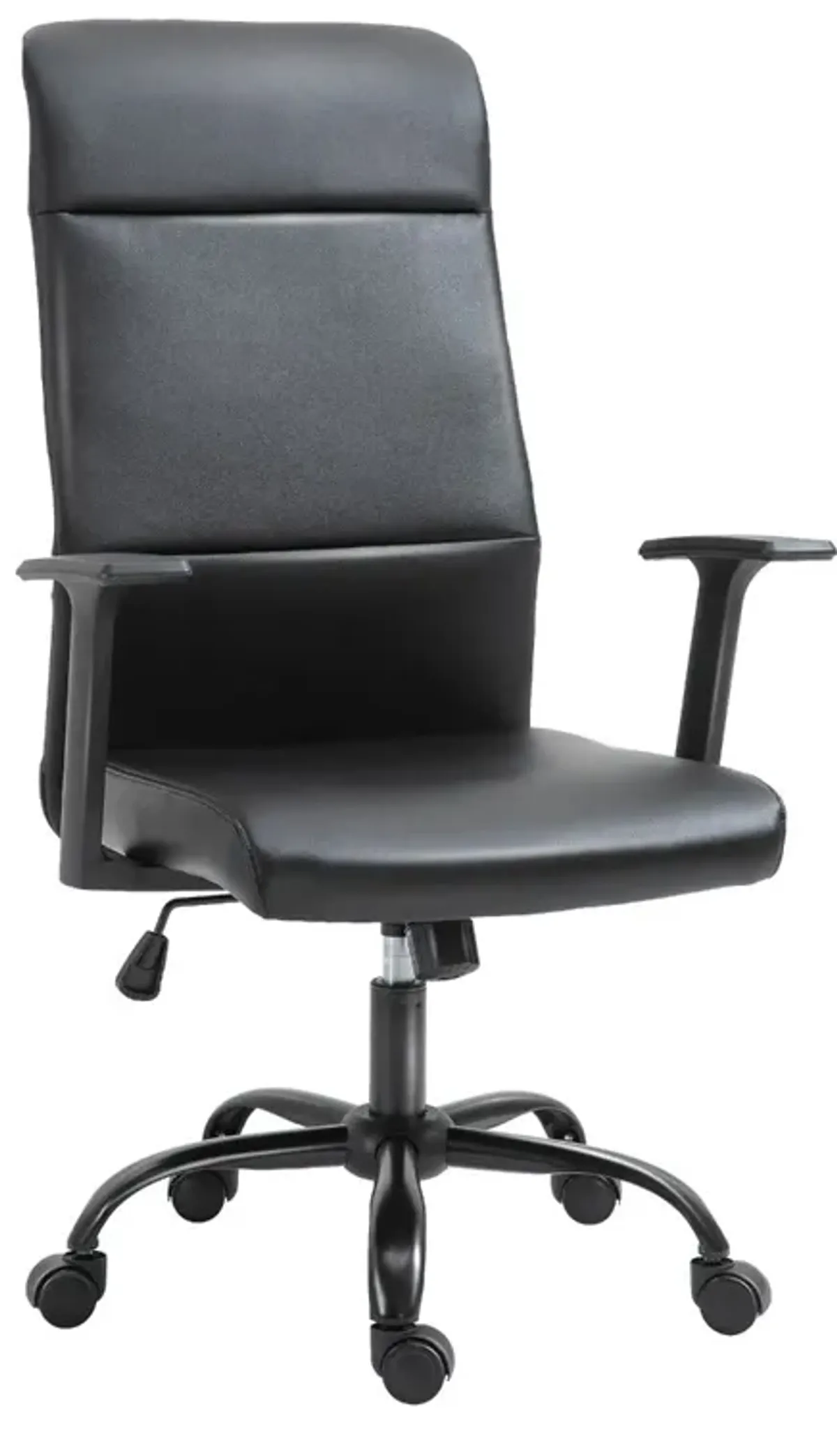 Black Executive Comfort: High-Back Faux Leather Office Chair