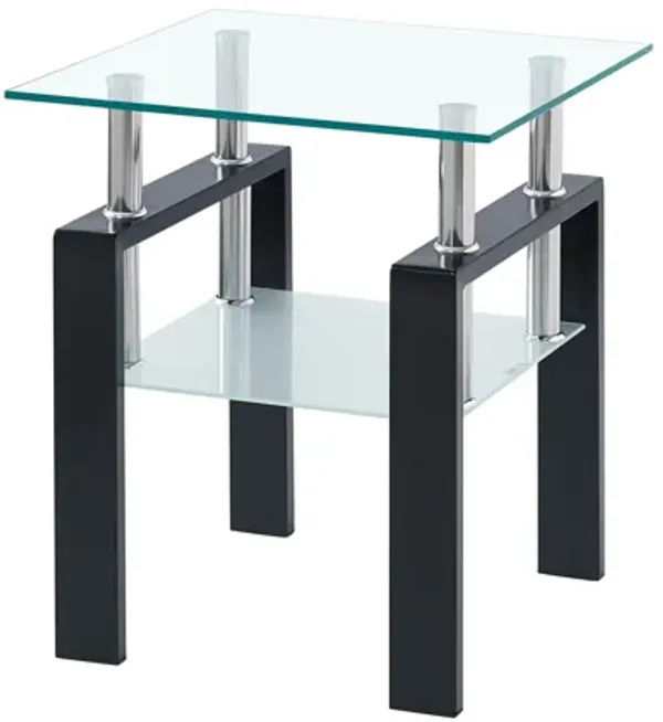 Streamdale Clear Glass End Table with Storage