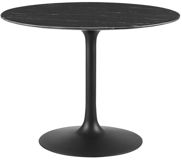 Modway - Lippa 40" Artificial Marble Dining Table Black Black