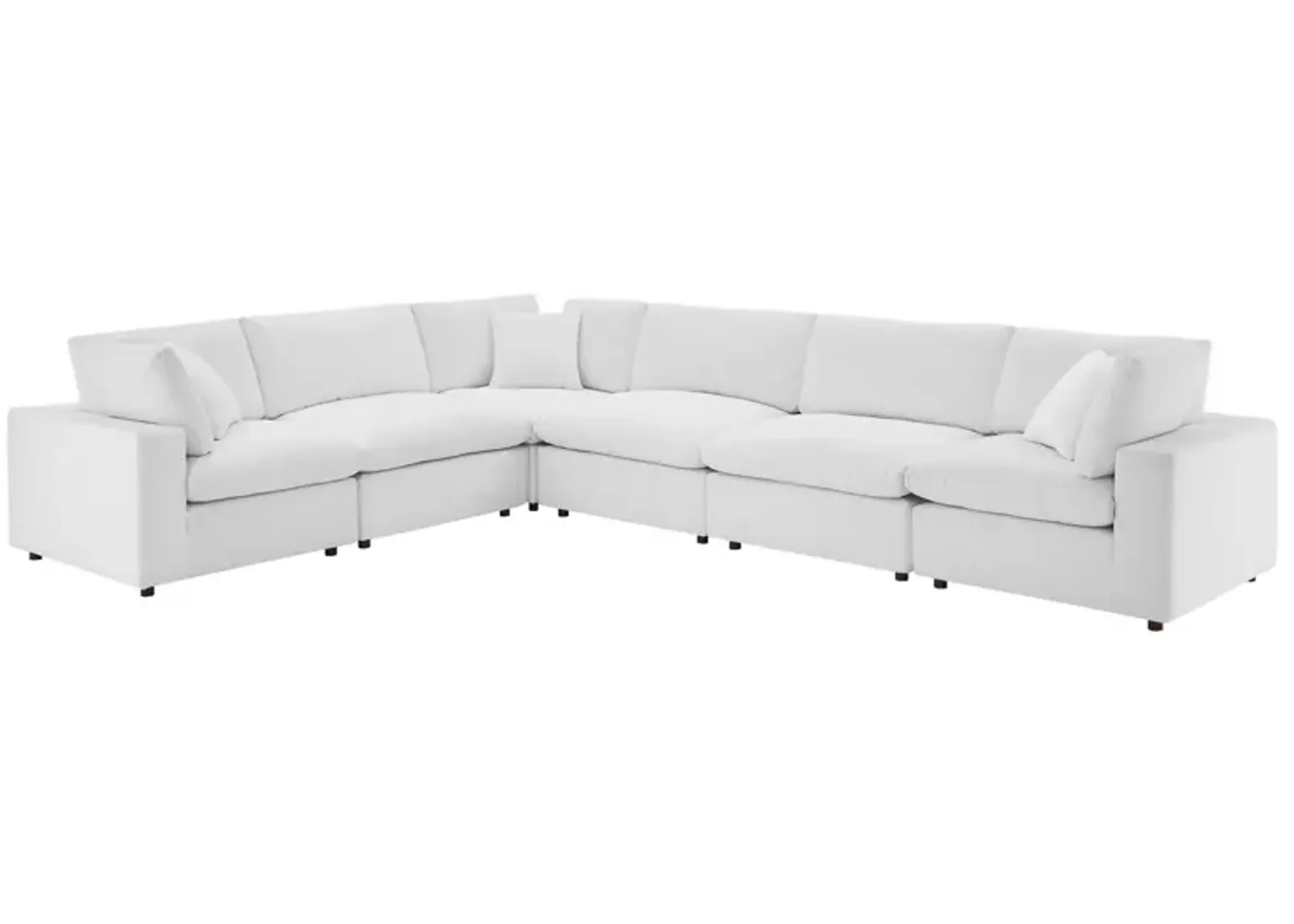 Commix Down Filled Overstuffed Performance Velvet 6-Piece Sectional Sofa