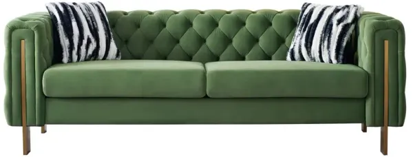 Chesterfield Modern Tufted Velvet Living Room Sofa, 84.25" W Couch, Mint Green
