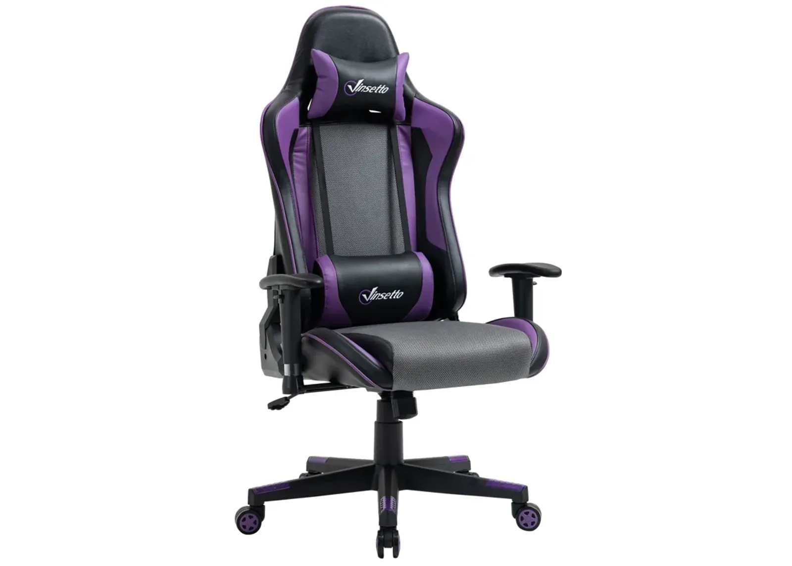 Black/Grey/Purple Gamer: Ergonomic High Back Office Chair