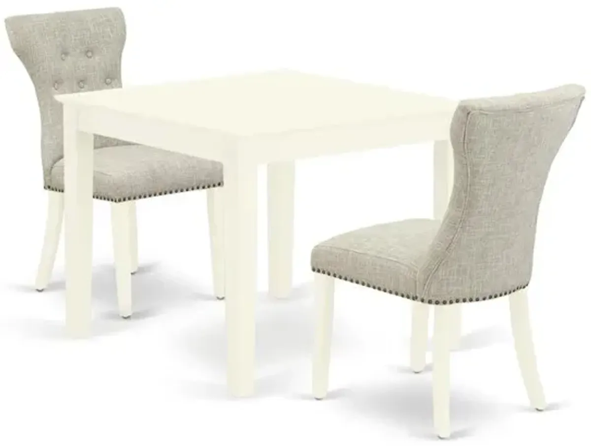 Dining Room Set Linen White, OXGA3-LWH-35