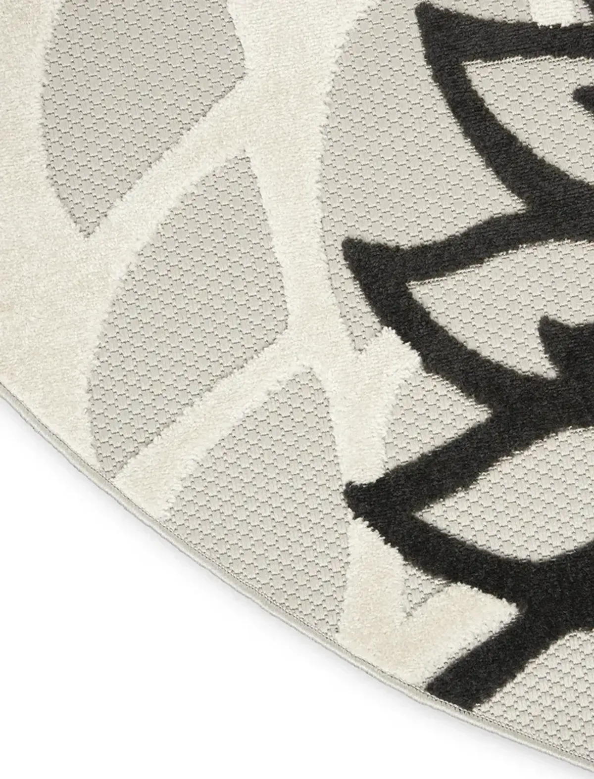 Aloha ALH05 Black/White 7'10" x Round Rug