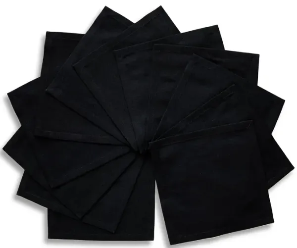 Solino Home Cotton Linen Cocktail Napkins 6 x 6 Inch Set of 12 - Cotton Linen Hemstitch