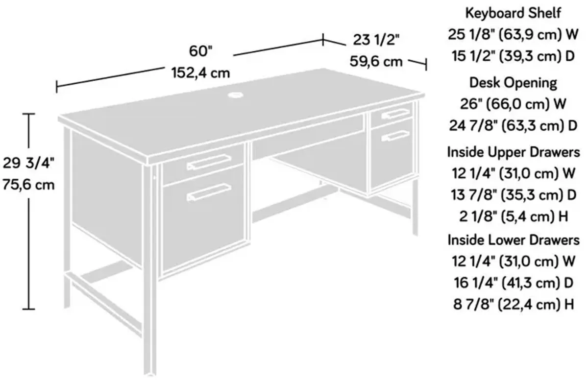 Sauder Briarbrook Computer Desk Barrel Oak