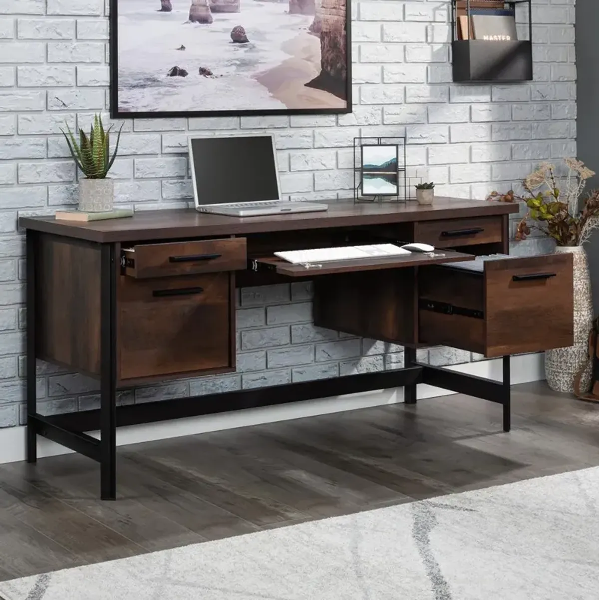 Sauder Briarbrook Computer Desk Barrel Oak