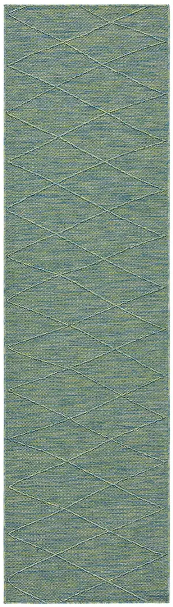Washable Solutions WSL01 Blue/Green 2'2" x 8' Rug
