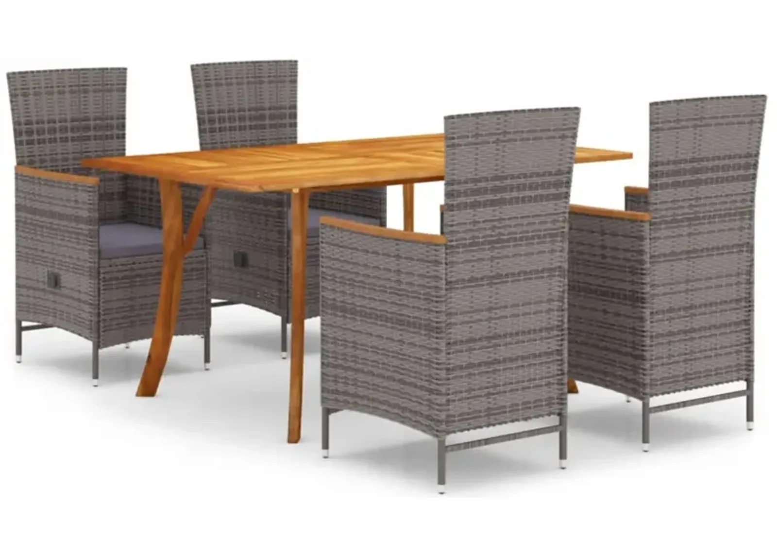 vidaXL 5 Piece Garden Dining Set Gray