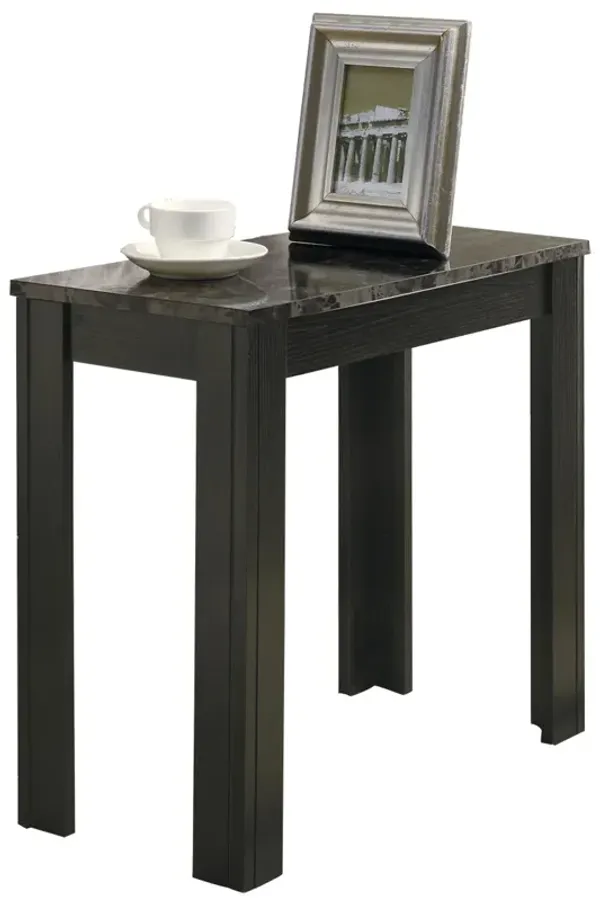 Monarch specialties , Accent Side Table, Marble-Look Top, Black/Grey, 24"L