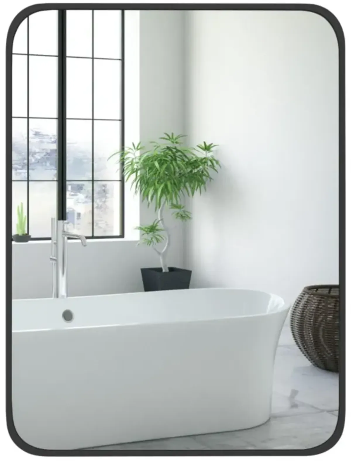 Hivvago 24 x 32 Inch Minimalist Wall Mounted Rectangle Mirror