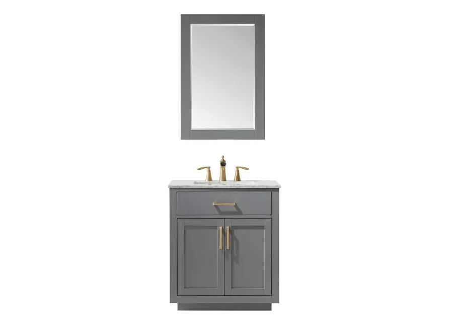 Altair 30 Single Bathroom Vanity Set in Gray with Mirror