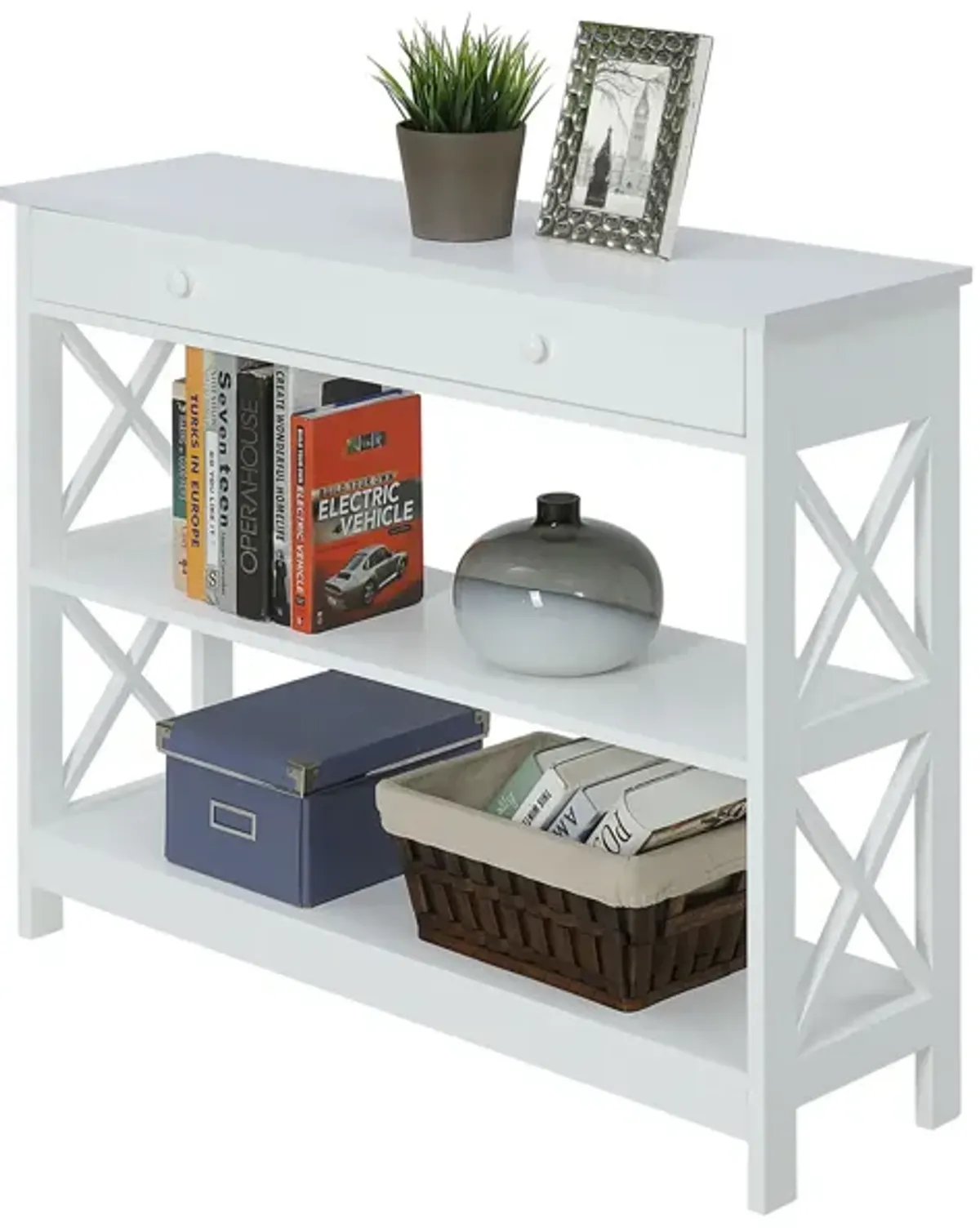 Oxford 1 Drawer Console Table with Shelves