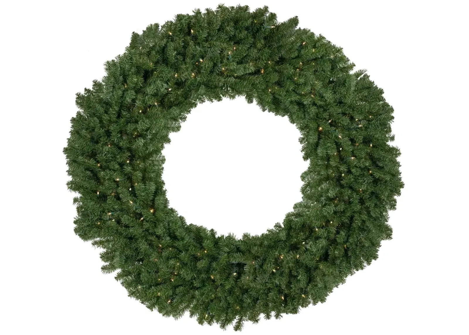 5' Pre-Lit Commercial Canadian Pine Artificial Christmas Wreath  Clear Lights