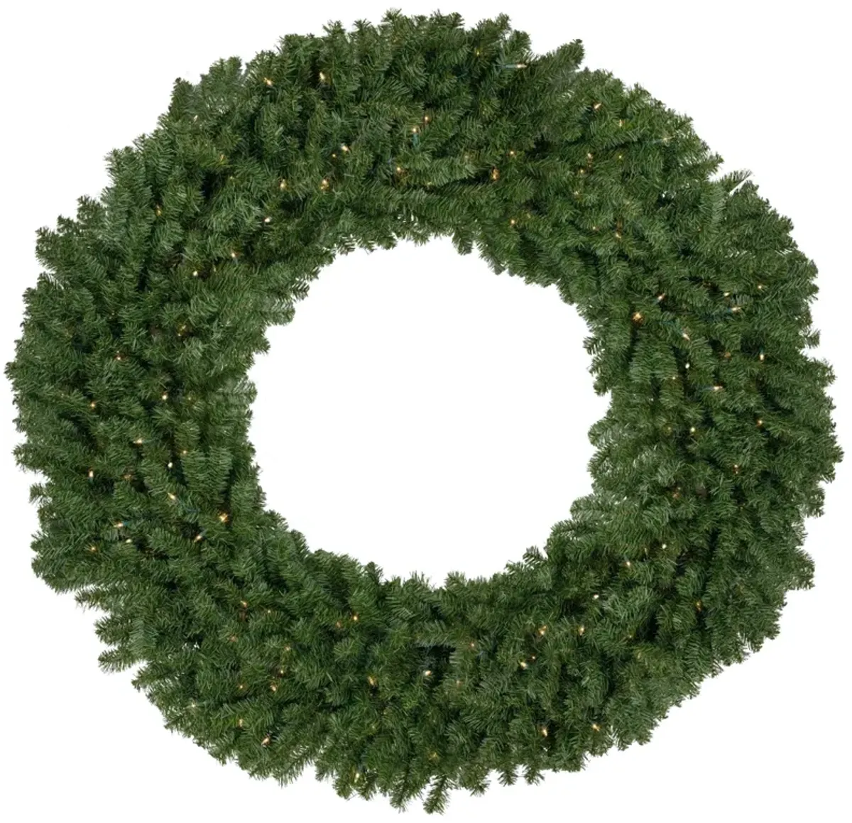 5' Pre-Lit Commercial Canadian Pine Artificial Christmas Wreath  Clear Lights