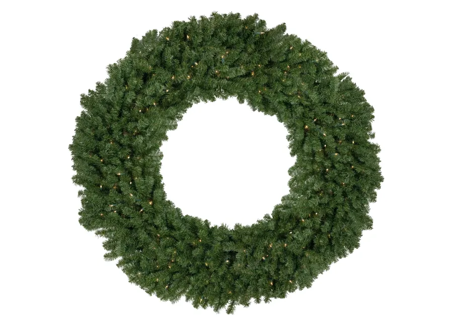 5' Pre-Lit Commercial Canadian Pine Artificial Christmas Wreath  Clear Lights