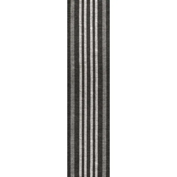 Vichy Geometric Striped Machine Washable Area Rug