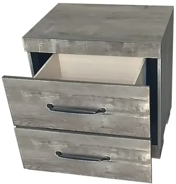 Modern 2-Drawer Nightstand In Antique Gray Color