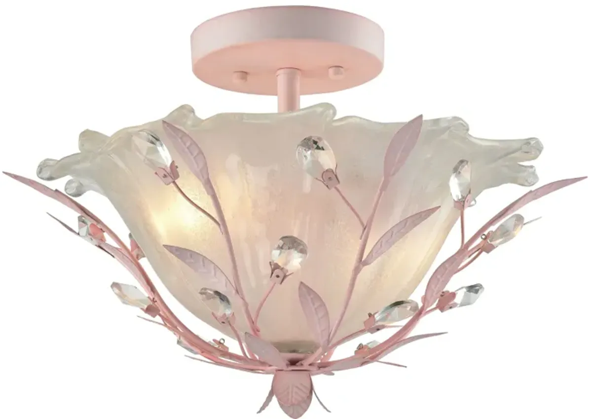 Circeo 17'' Wide 2-Light Pink Semi Flush Mount