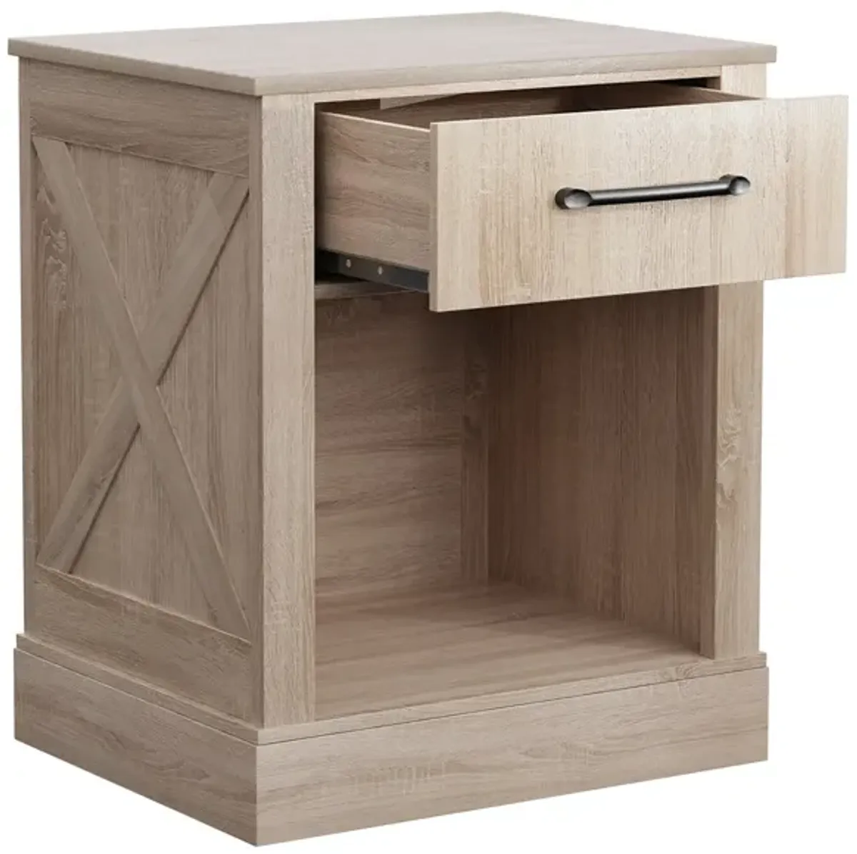 Compact Nightstand with Drawer and Shelf