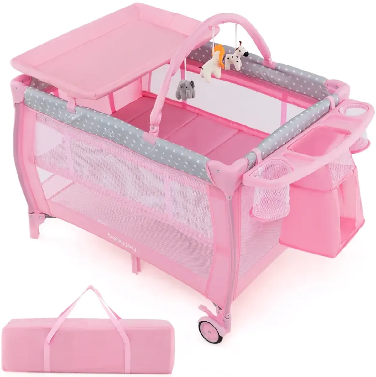 Portable Foldable Baby Playard Nursery Center with Changing Station