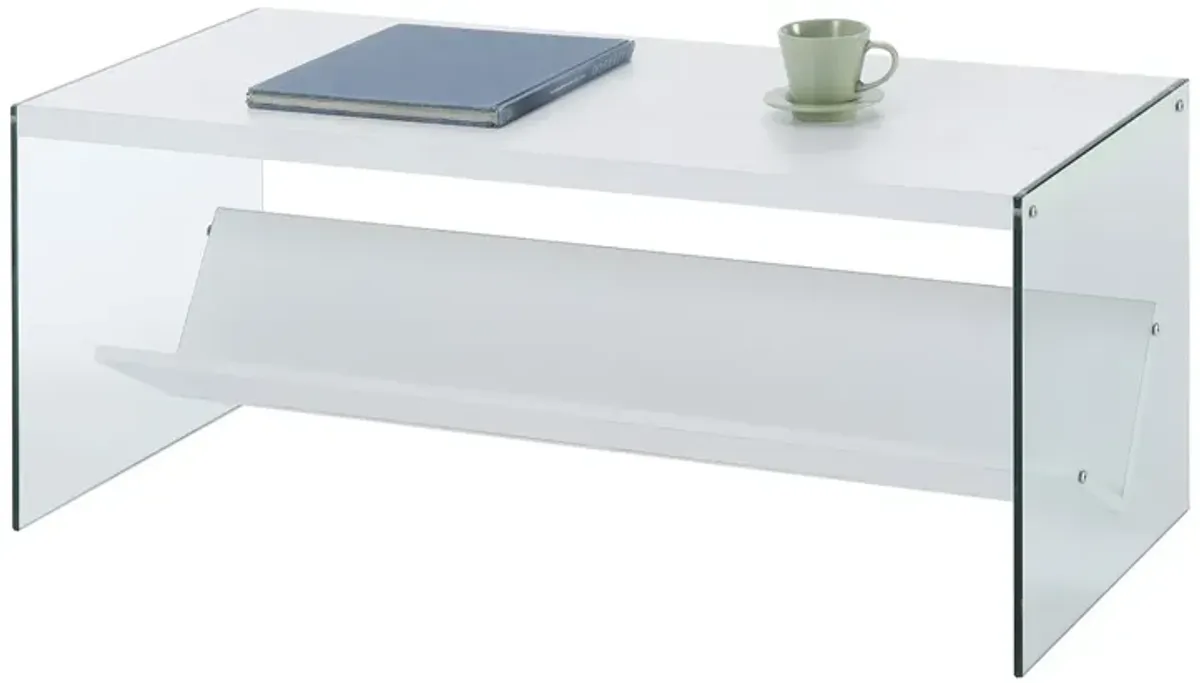 SoHo Glass Coffee Table with Shelf