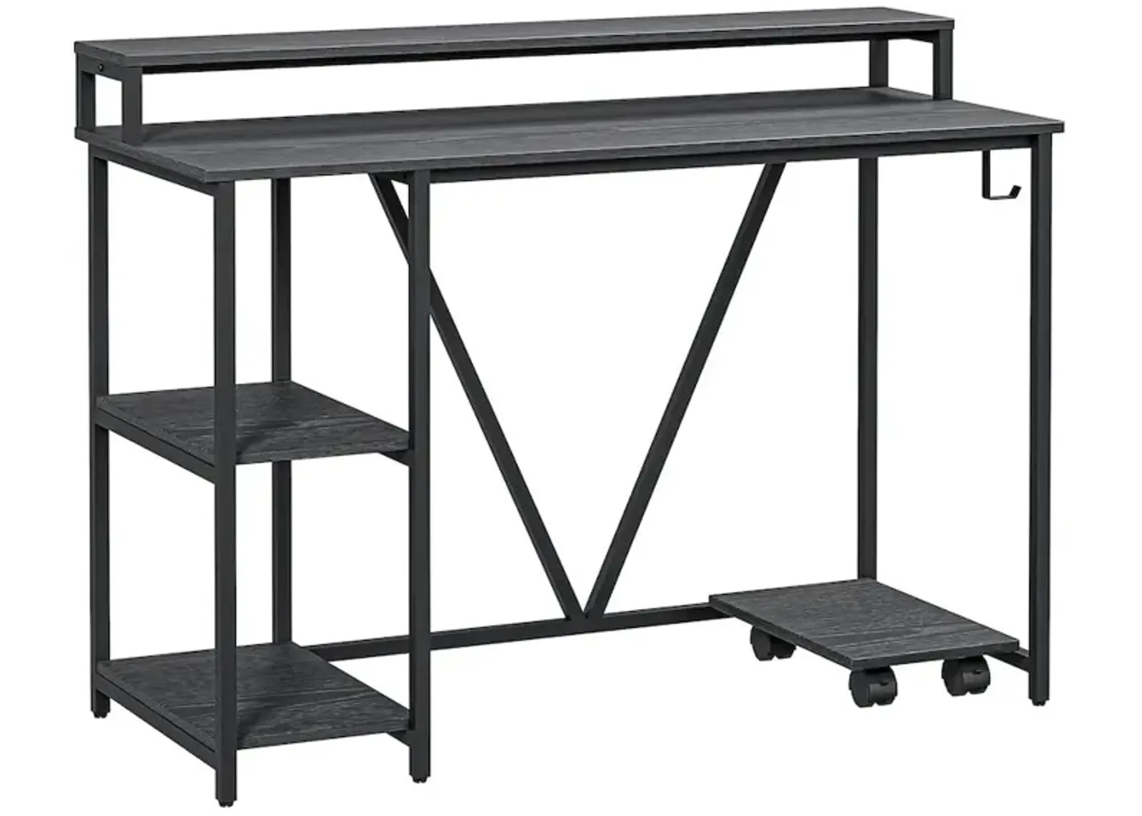 Techni Mobili Industrial Writing Desk, Black