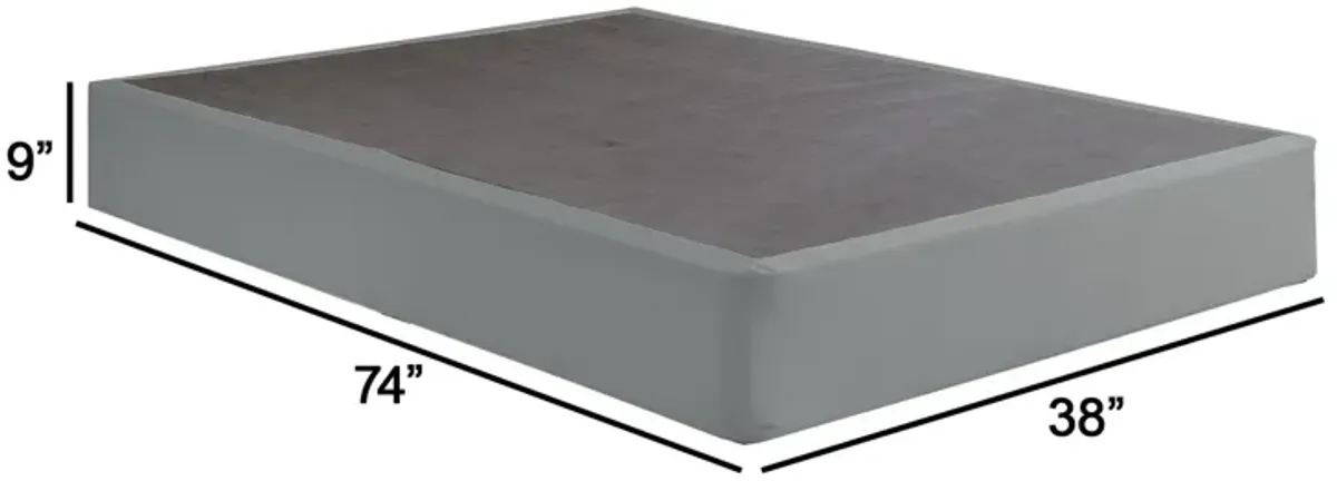 Dio 9 Inch Twin Folding Mattress Foundation Base, Polyester, Metal Frame - Benzara