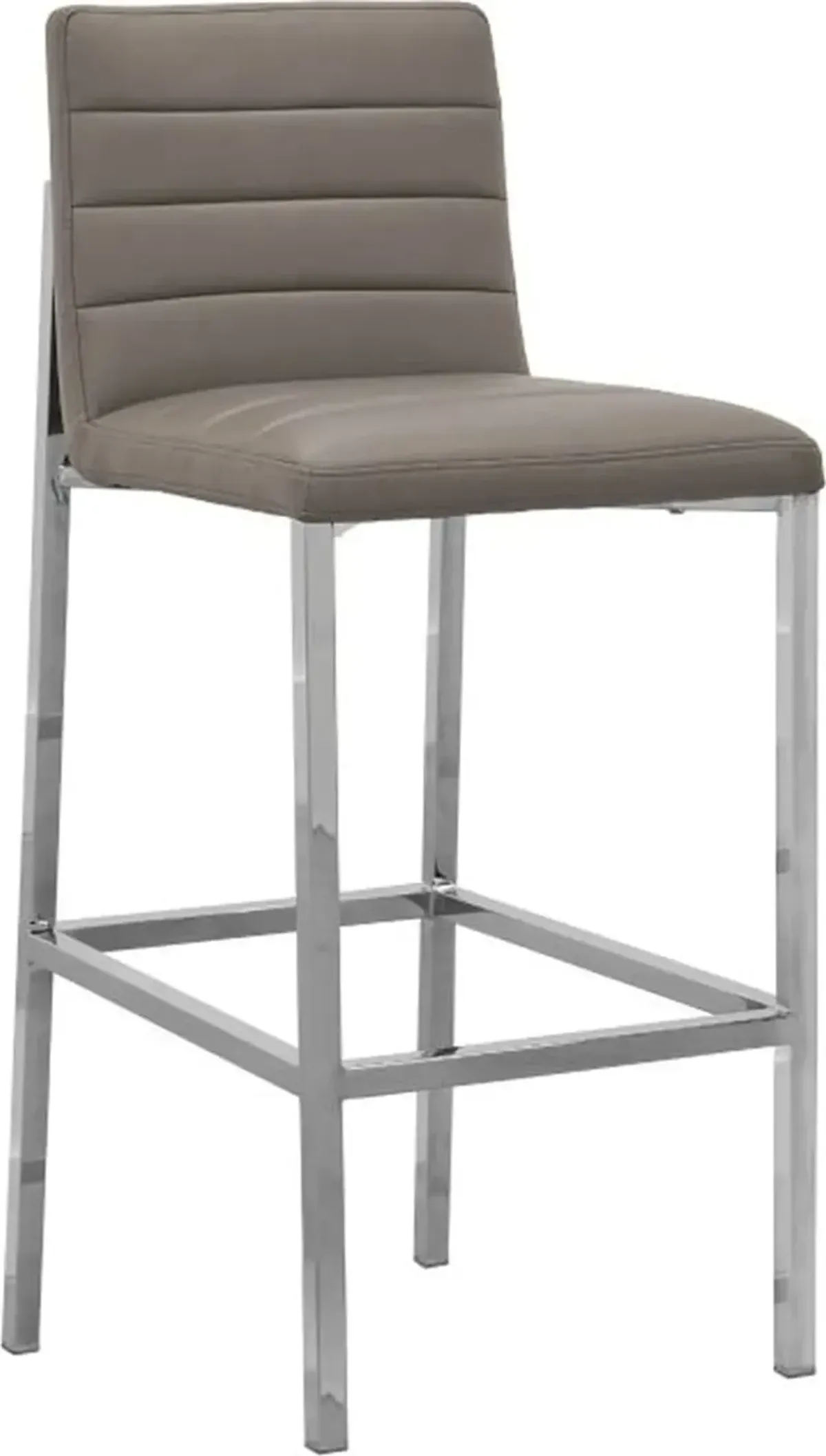 Amalfi Metal Back Bar Stool in Taupe Leather - Set of 2