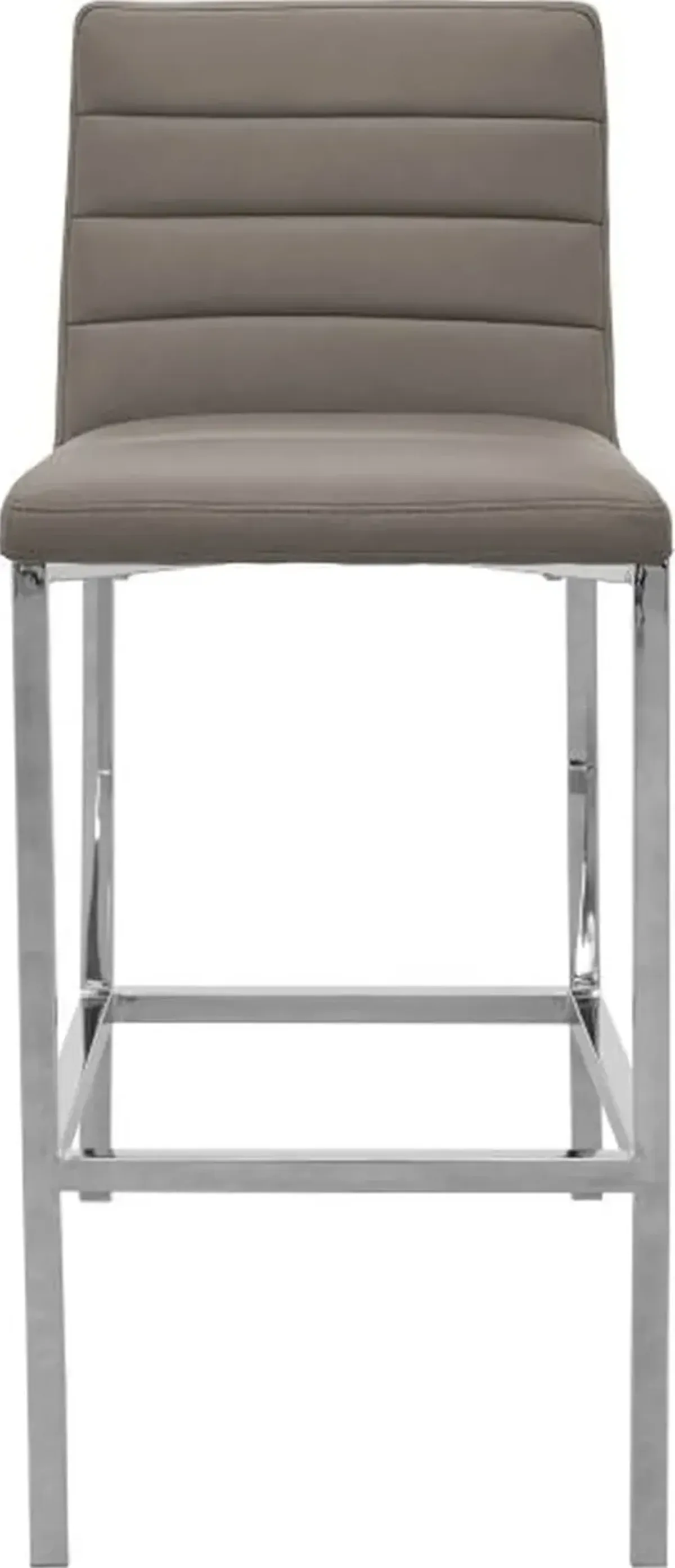 Amalfi Metal Back Bar Stool in Taupe Leather - Set of 2