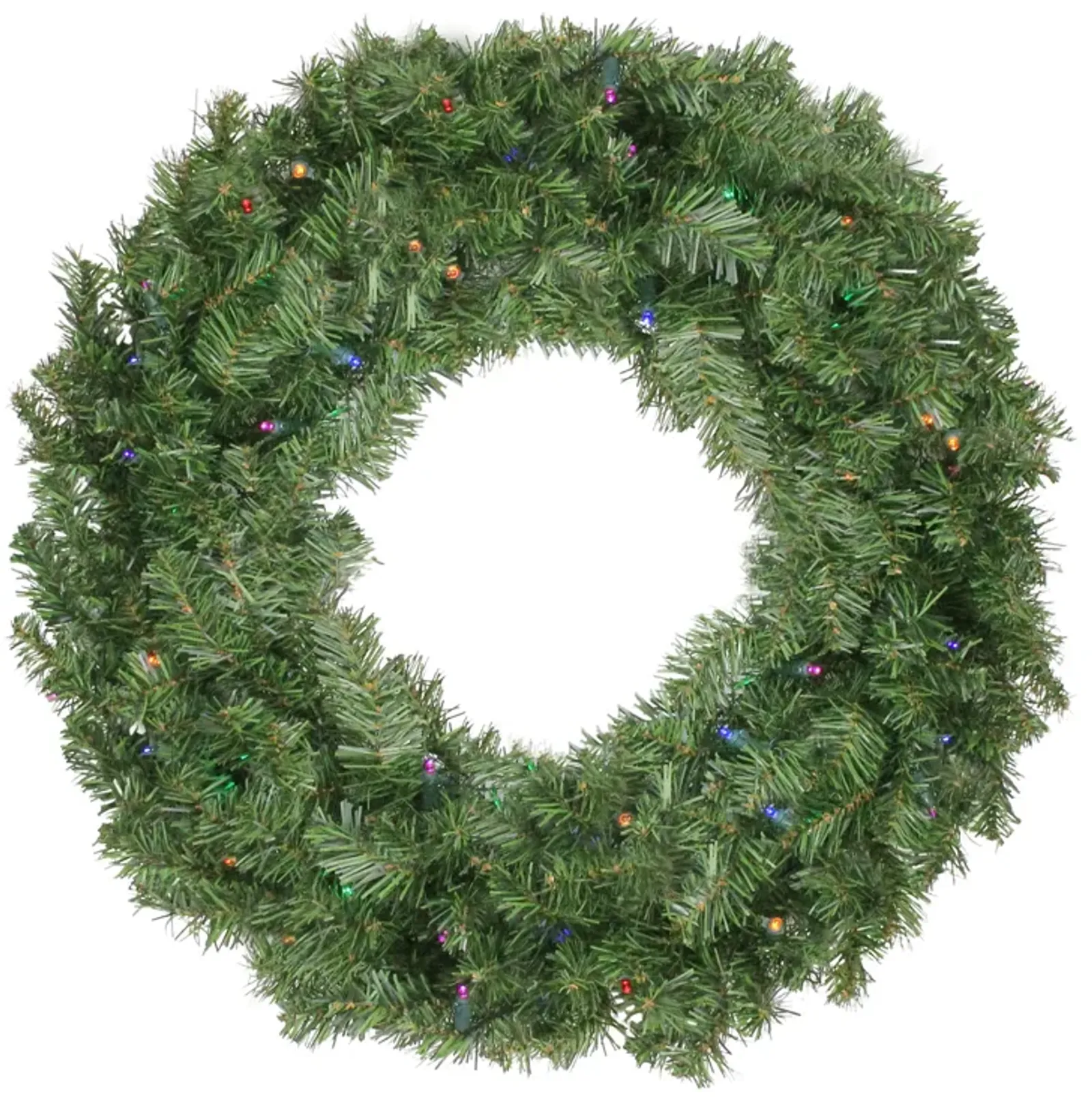 Pre-Lit Canadian Pine Artificial Christmas Wreath - 36-Inch  Multicolor Lights