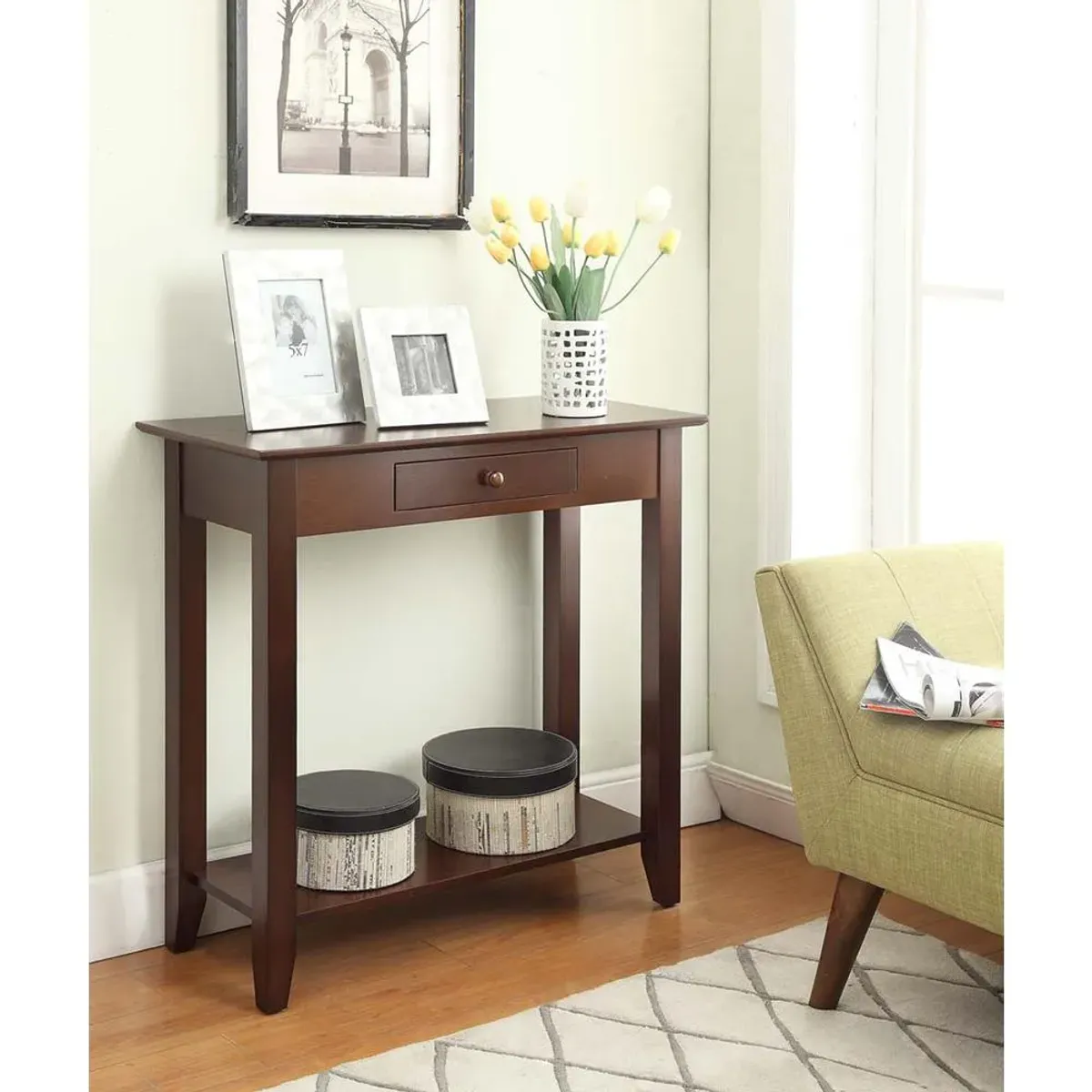 Convience Concept, Inc. American Heritage Hall Table with Drawer and Shelf