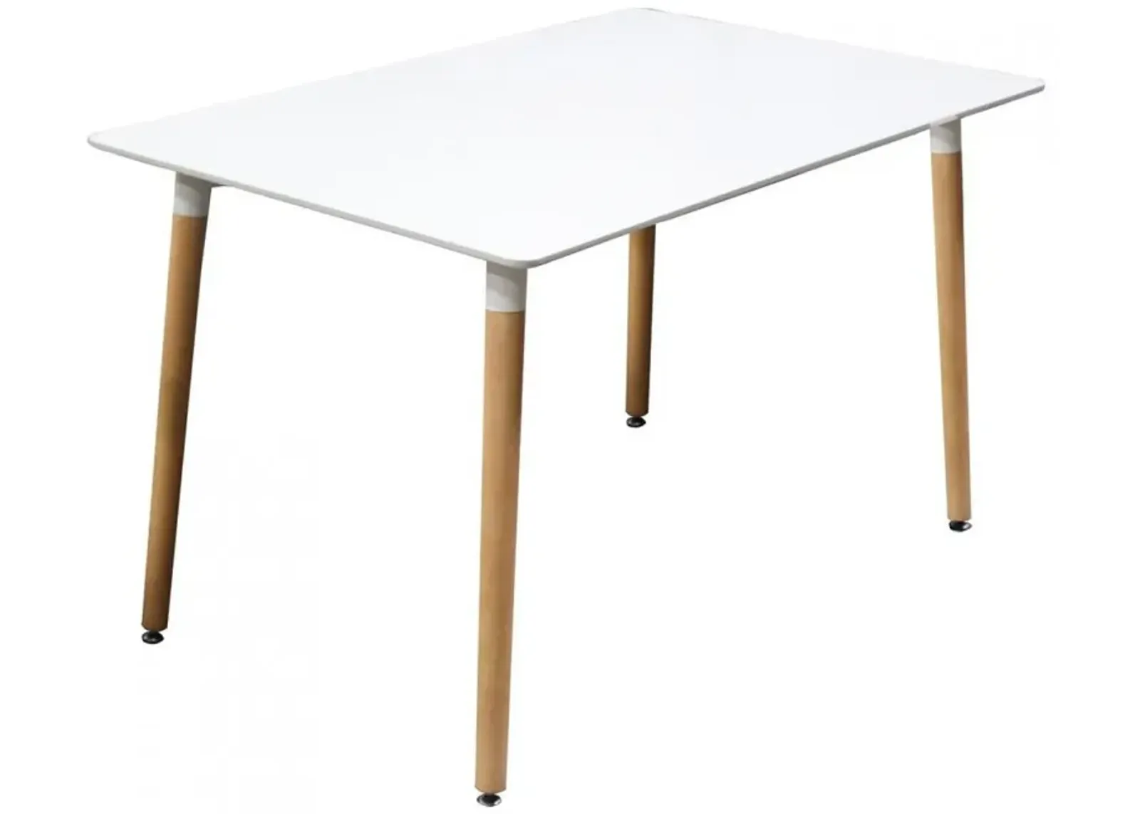 Best Master Mirage Modern Solid Wood Dining Table in White