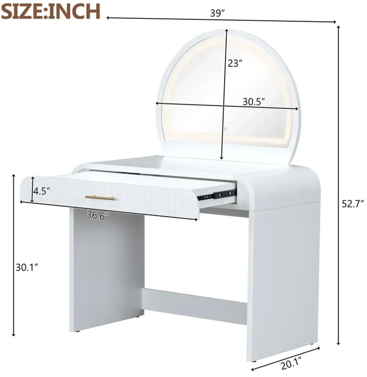 Merax Makeup Vanity Table with Touch Screen Lighted Mirror