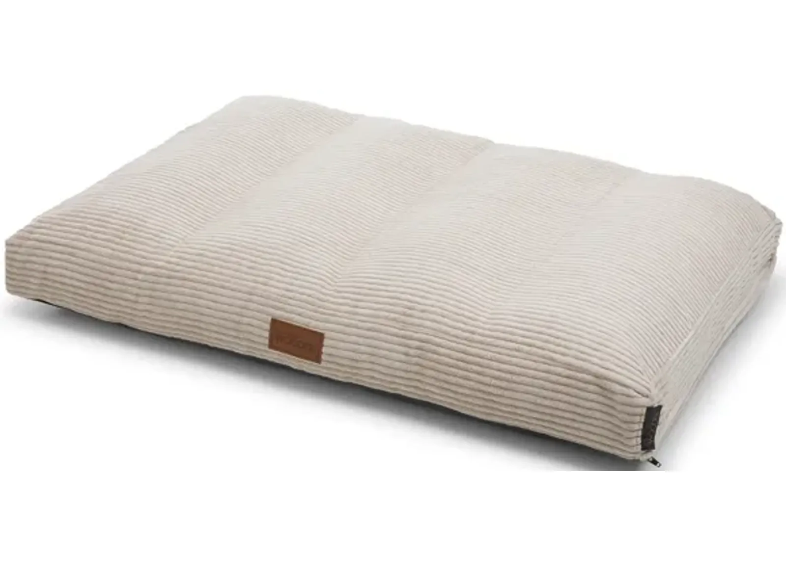 Teddy Dog Ergonomic Mattress - Large, Beige Luxurious Removable Fabric