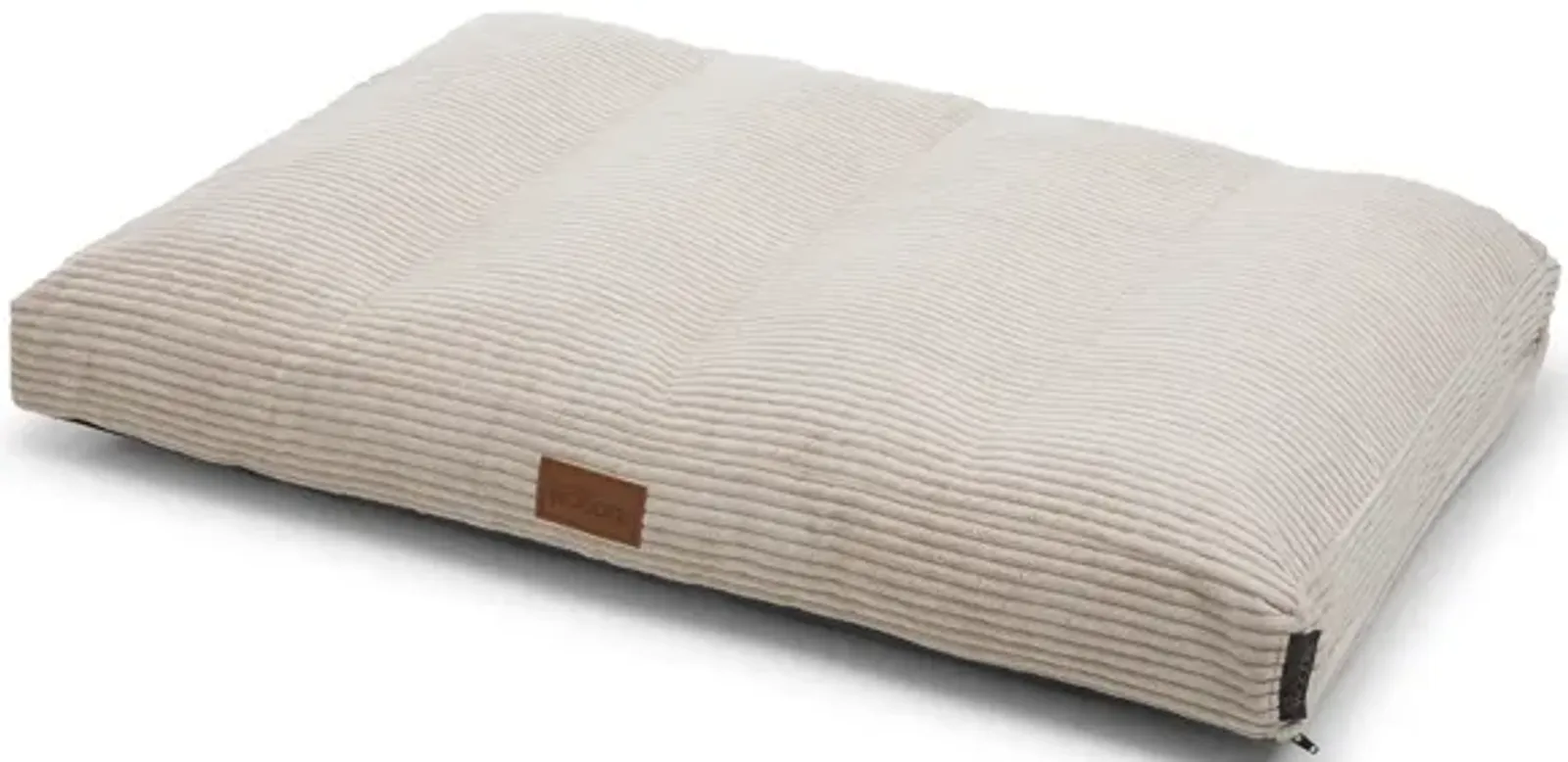 Teddy Dog Ergonomic Mattress - Large, Beige Luxurious Removable Fabric