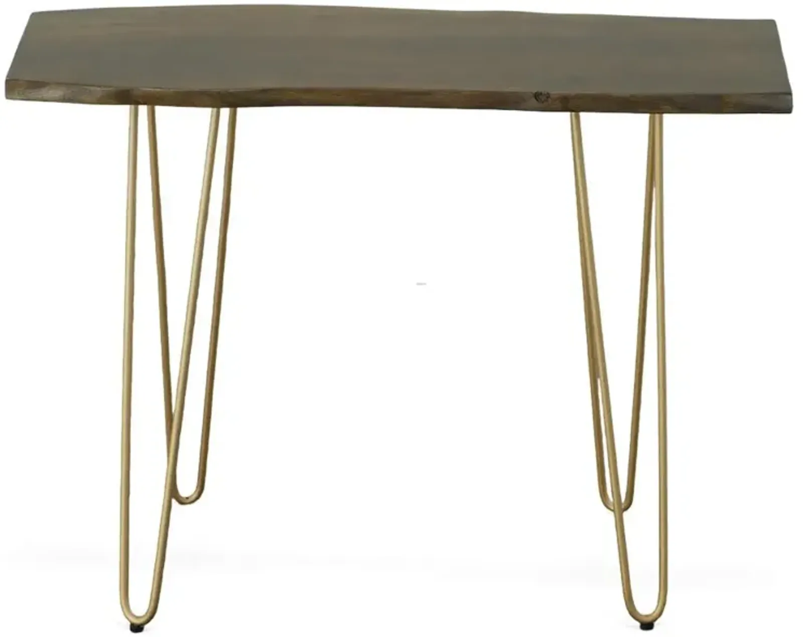 Carolina Living Seti Live Edge Console Table - Elm Top - Gold Base